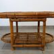 Table basse vintage bambou et osier tressé