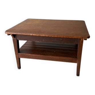 Antique draper's workbench / haberdashery table in solid wood from the early 20th century.