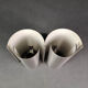 Rare 70's double wall lamp in brushed steel. Space age - French design