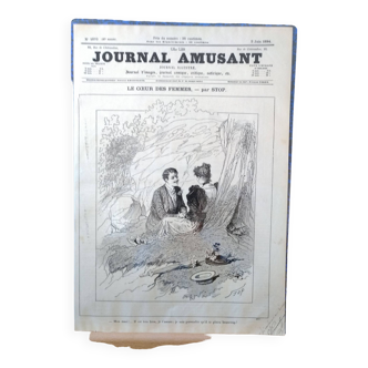 A drawing illustration from a period magazine le journal amusant 1894 illustrator stop