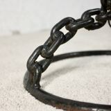 Large brutalist chain floor lamp