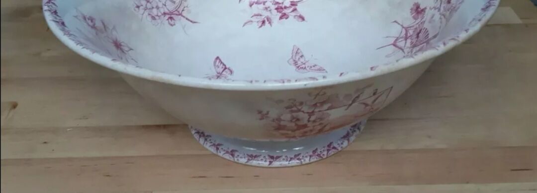 Saladier former earthenware butterflies Badonvilliers