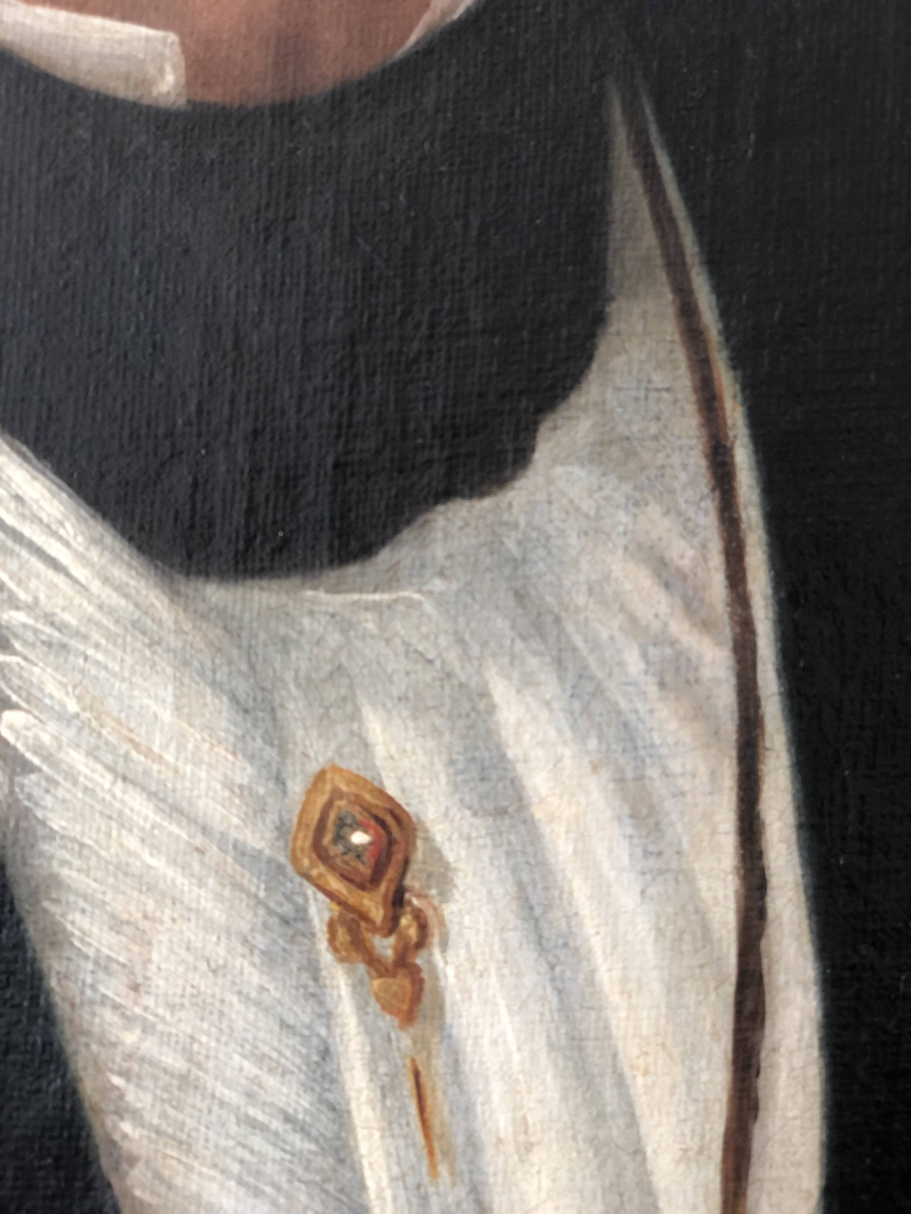 Antique Vintage 19th Century Oil Portrait Painting of a Dutch Gentleman