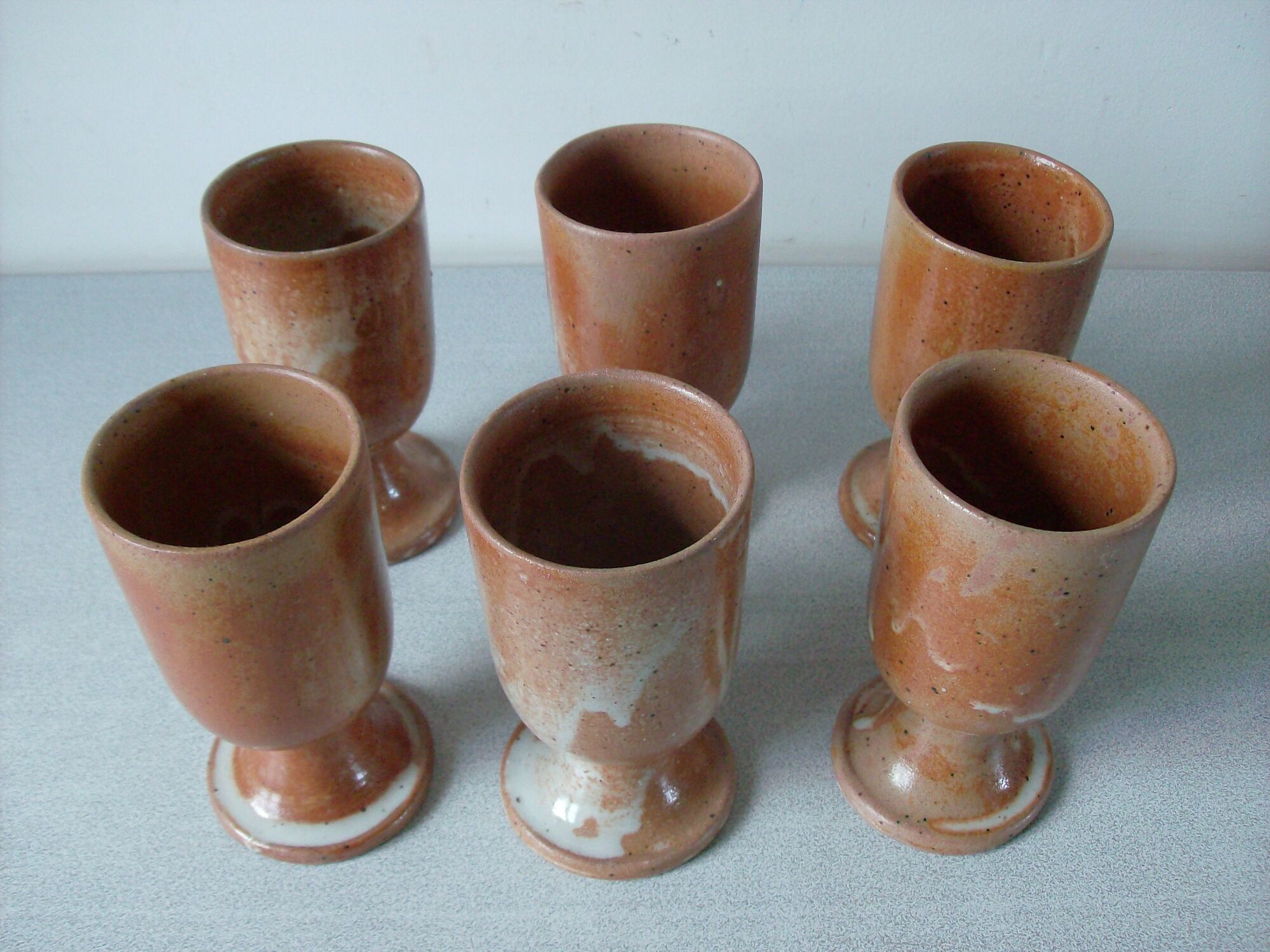 Old service of 6 mazagrans stoneware cup pottery deco kitchen countryside