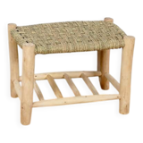 Moroccan wooden bench with storage 60cm