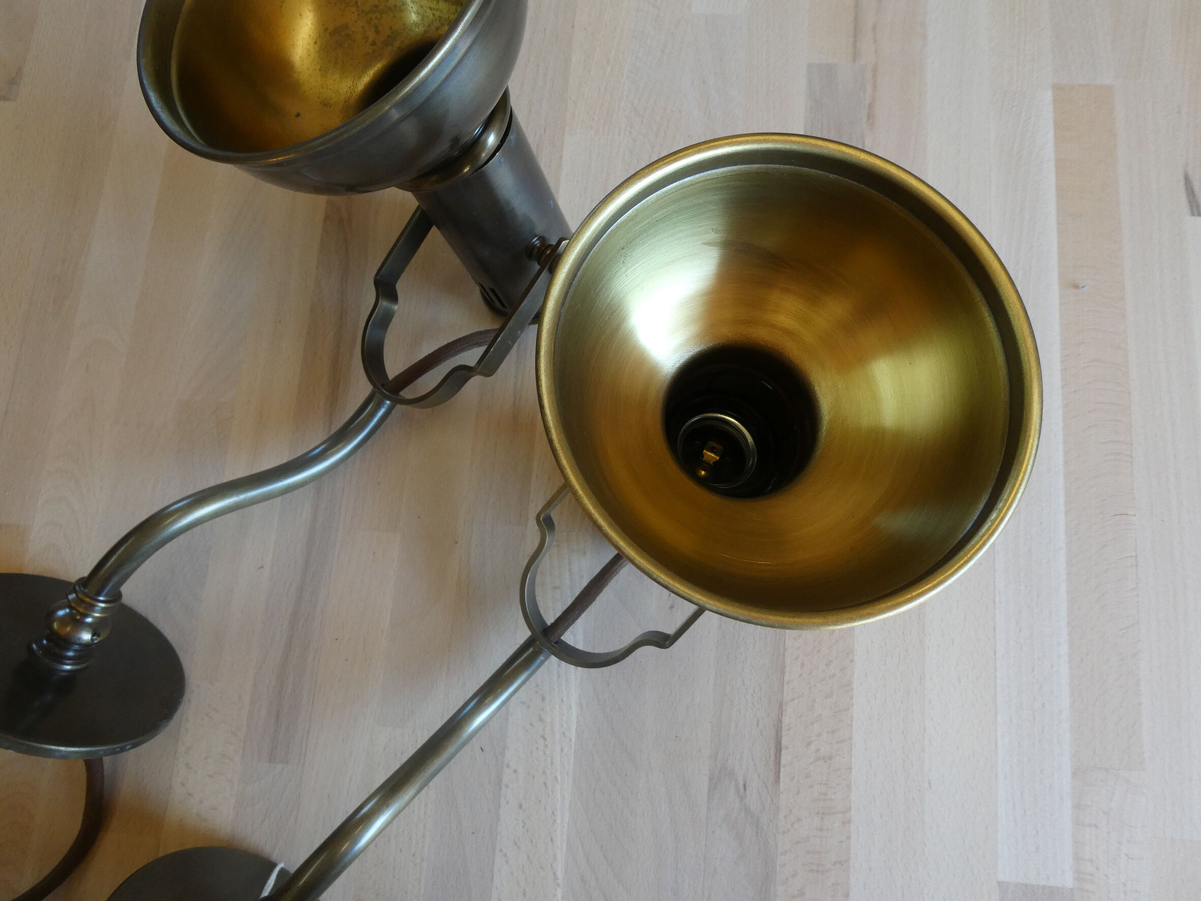 Pair of design wall lamps by Sergio Bernardi Bronze - Italy