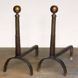 Monumental chenets for fireplace - Italian production - Minimalist design