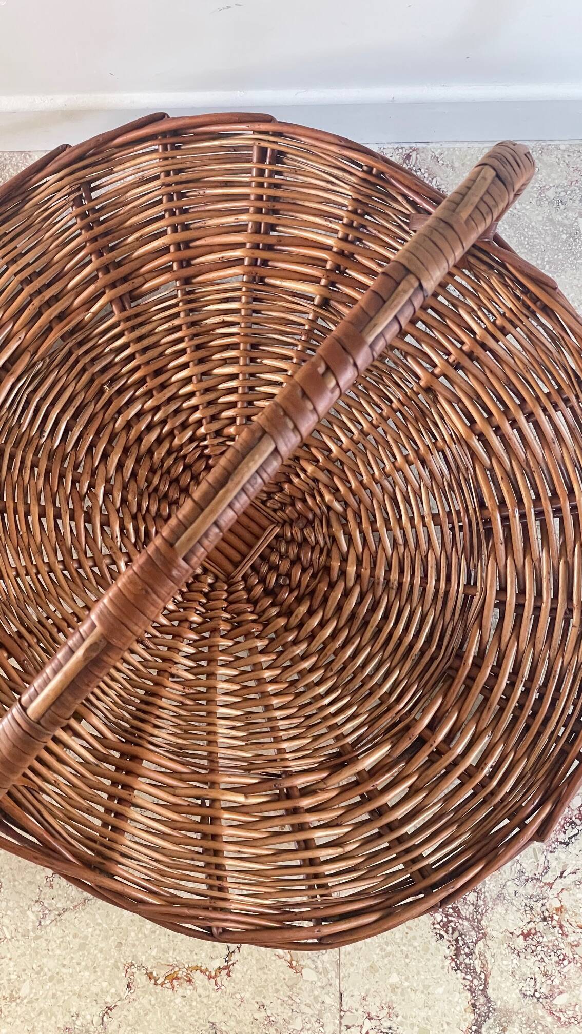 Vintage Rattan Log Basket