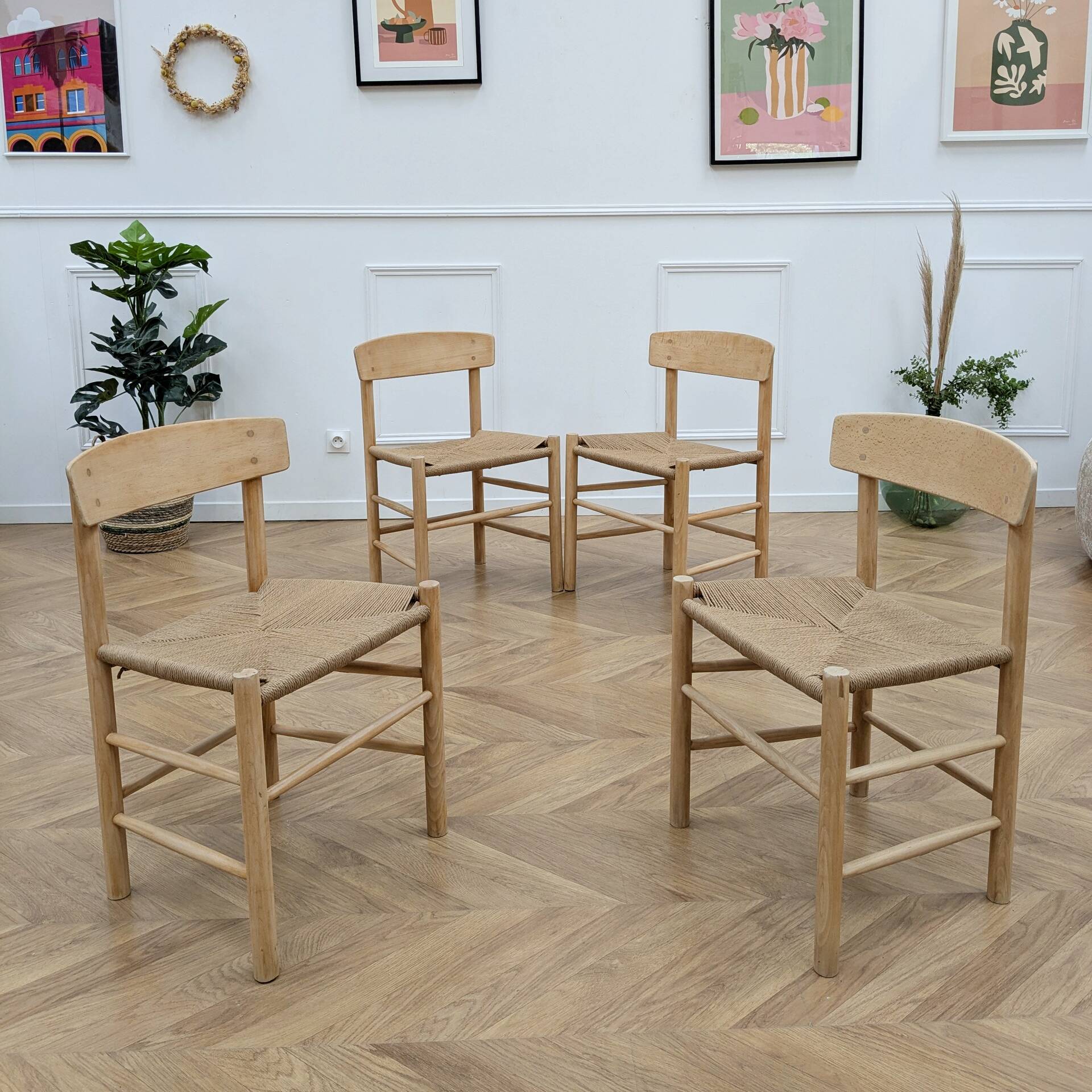 4 J39 Folk chairs