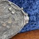 Large pocket tray with birds and cherries in silver-plated bronze