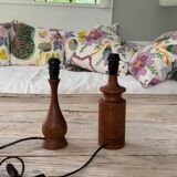 pair of teak bedside lamps - Denmark 50s