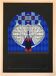 Original lithograph by franco borga. stained glass window, st-martin-des-rosiers