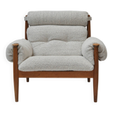 Scandinavian Lounge Armchair by Eric Merthen, 1960s – Reupholstered in Whit