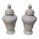 Pair of Covered Vases in Limoges Porcelain, France
