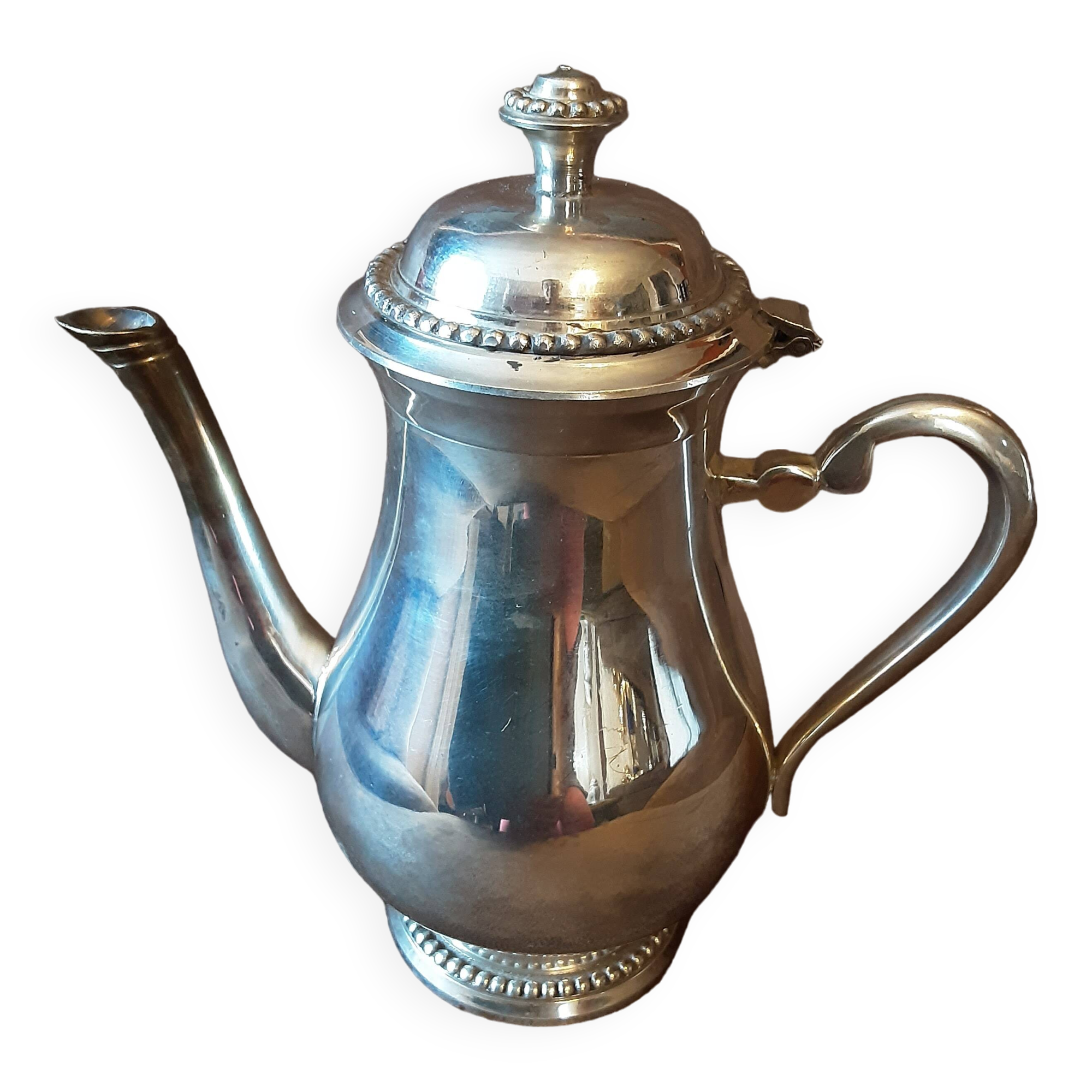 Silver metal teapot