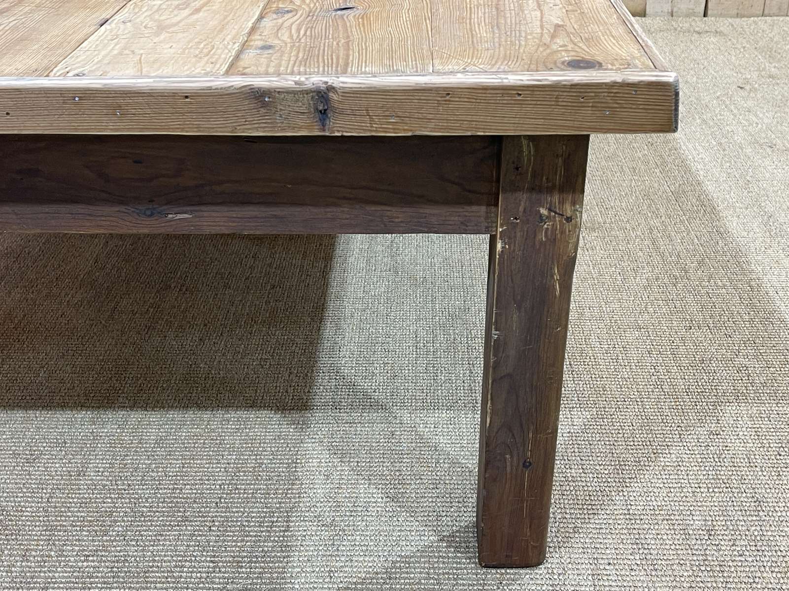 Large 1930s pitch pine coffee table