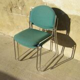 Series of two vintage stackable chairs
