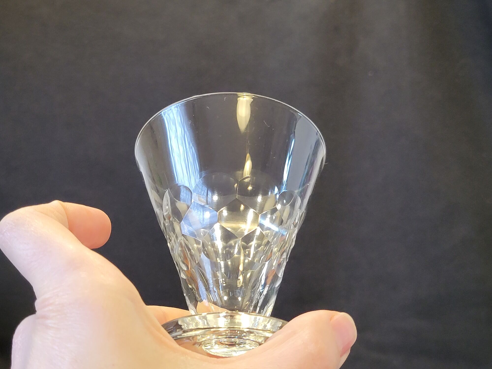 5 old glasses 1930 Verrerie Doyen Belgium model Lido faceted