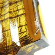 Optical vase, mid-century modern, yellow glass, designed by J. Drost, Ząbkowice, Poland, 1970s