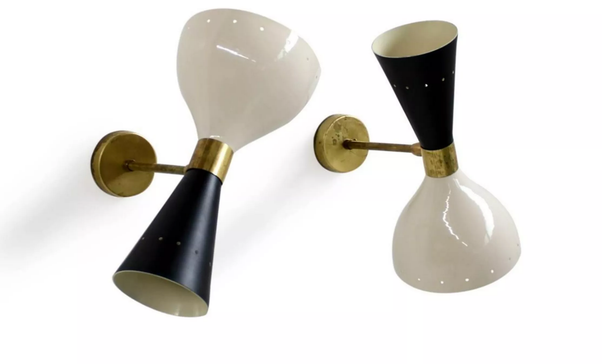 Pair wall lamps moonlight white&black