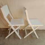 Vintage garden furniture R Gleizes in white painted wood
