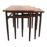 Set of 3 Scandinavian nesting tables in rosewood, Sweden, 1960