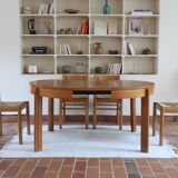 80s round extendable oak dining table