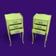 Pair of khaki bedside tables in Louis XV style
