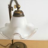 1960s brass and glass table lamp vintage