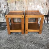Pair of Vintage Wood Bedside Table #A320