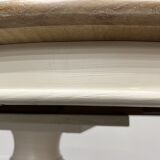 Round extendable oak dining table