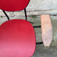 Fauteuil de bureau en métal bois et skaï 1950