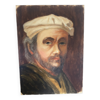 Oil Portrait of the Italian painter from the 1950s