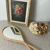 Rattan water drop mirror