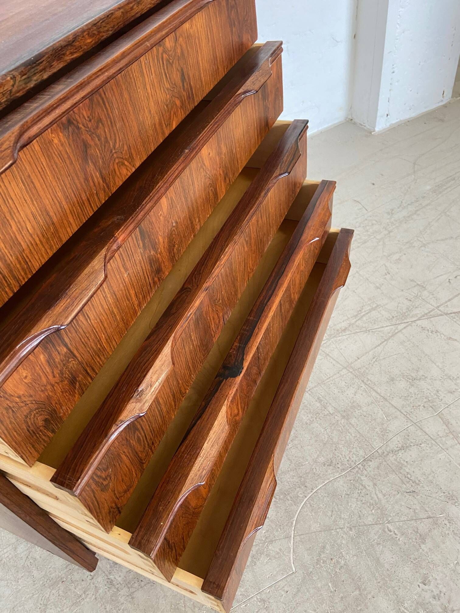 Vintage Danish mid-century modern rosewood chest of drawers by Henning Jørgensen 1959