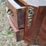 Commode ancienne marqueterie style louis xvi plateau marbre