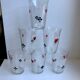Set of 6 water glasses card games 70s