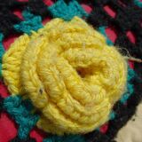 Wool cushion with vintage crochet