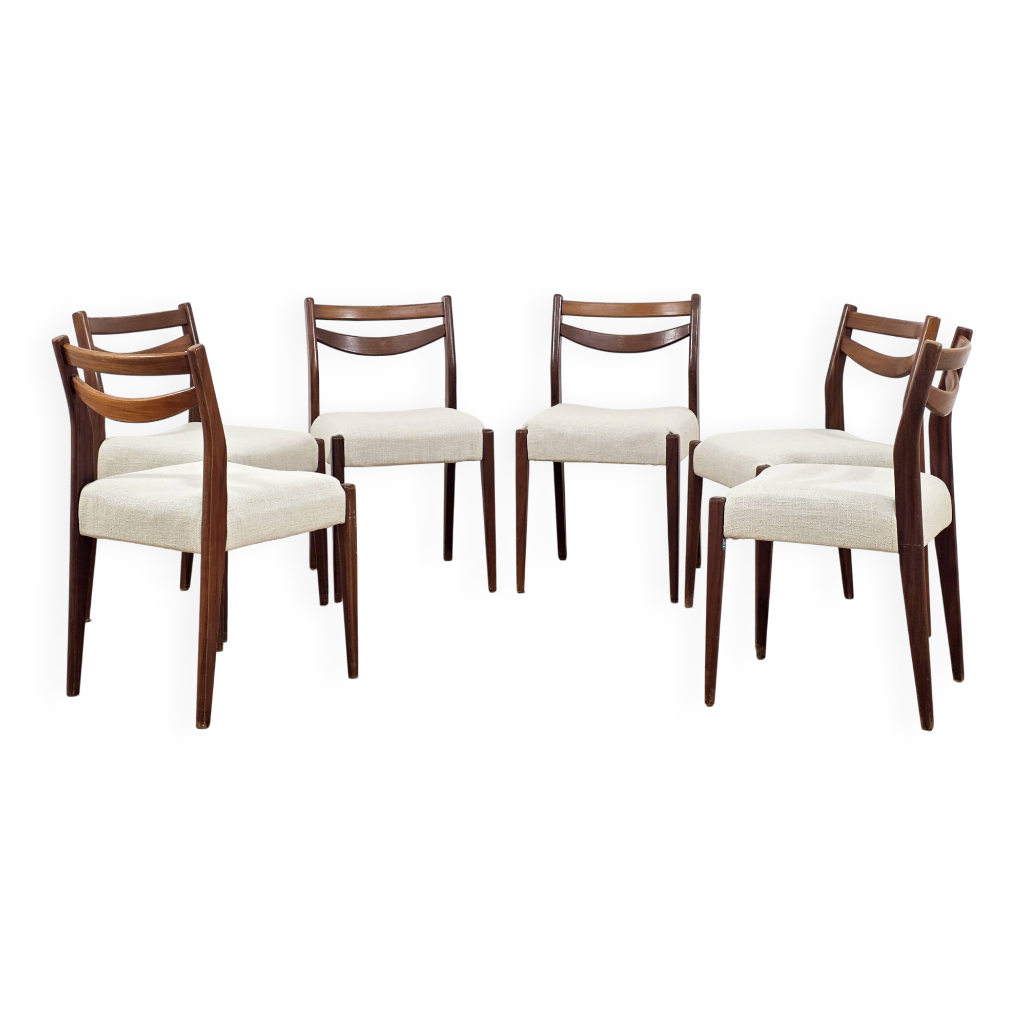 Set of 6 Scandinavian solid wood chairs – 1960s Nordic design