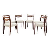 Ensemble de 6 chaises scandinaves en bois massif– Design nordique 1960