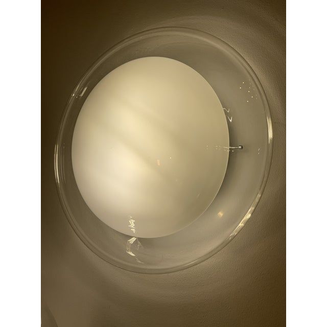 Contemporary multicolored reeds white murano glass wall sconce