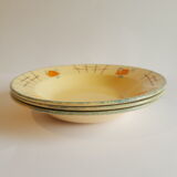 Set of 3 vintage old soup plates