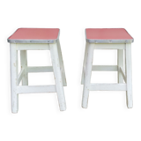 Pair of wooden stools 50s