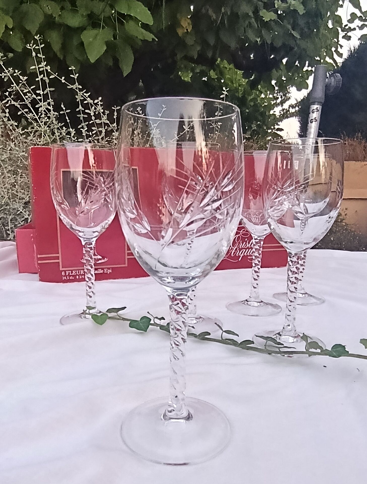 6 stemmed glasses 24 cl "épi" - Fleury, Cristal d'Arques