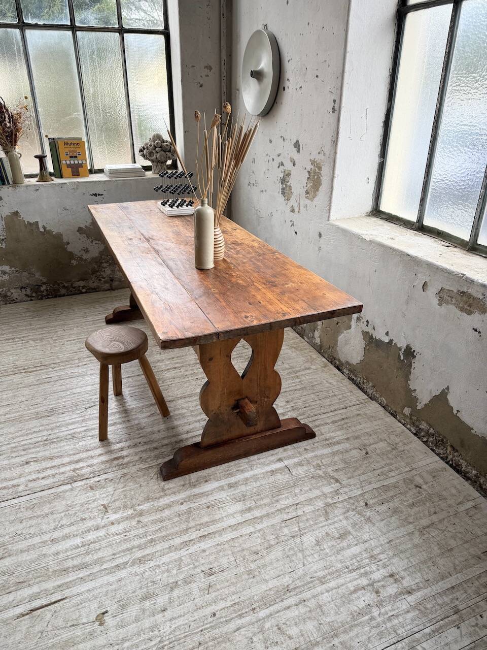 Monastery-style farmhouse table, pine, 210cm