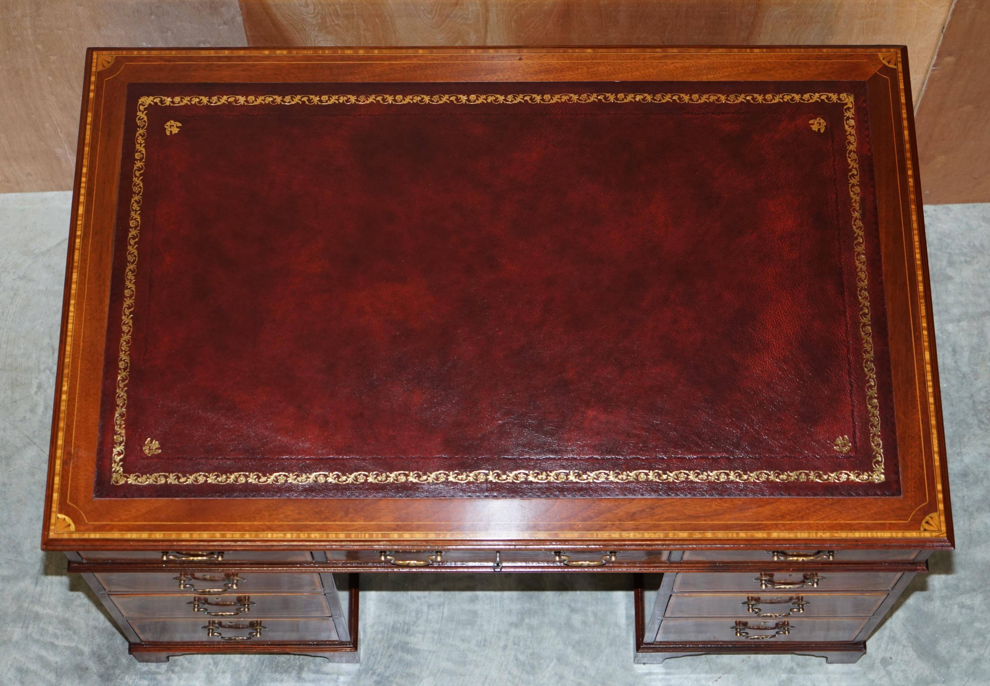 Sheraton desk restored Victorian leather