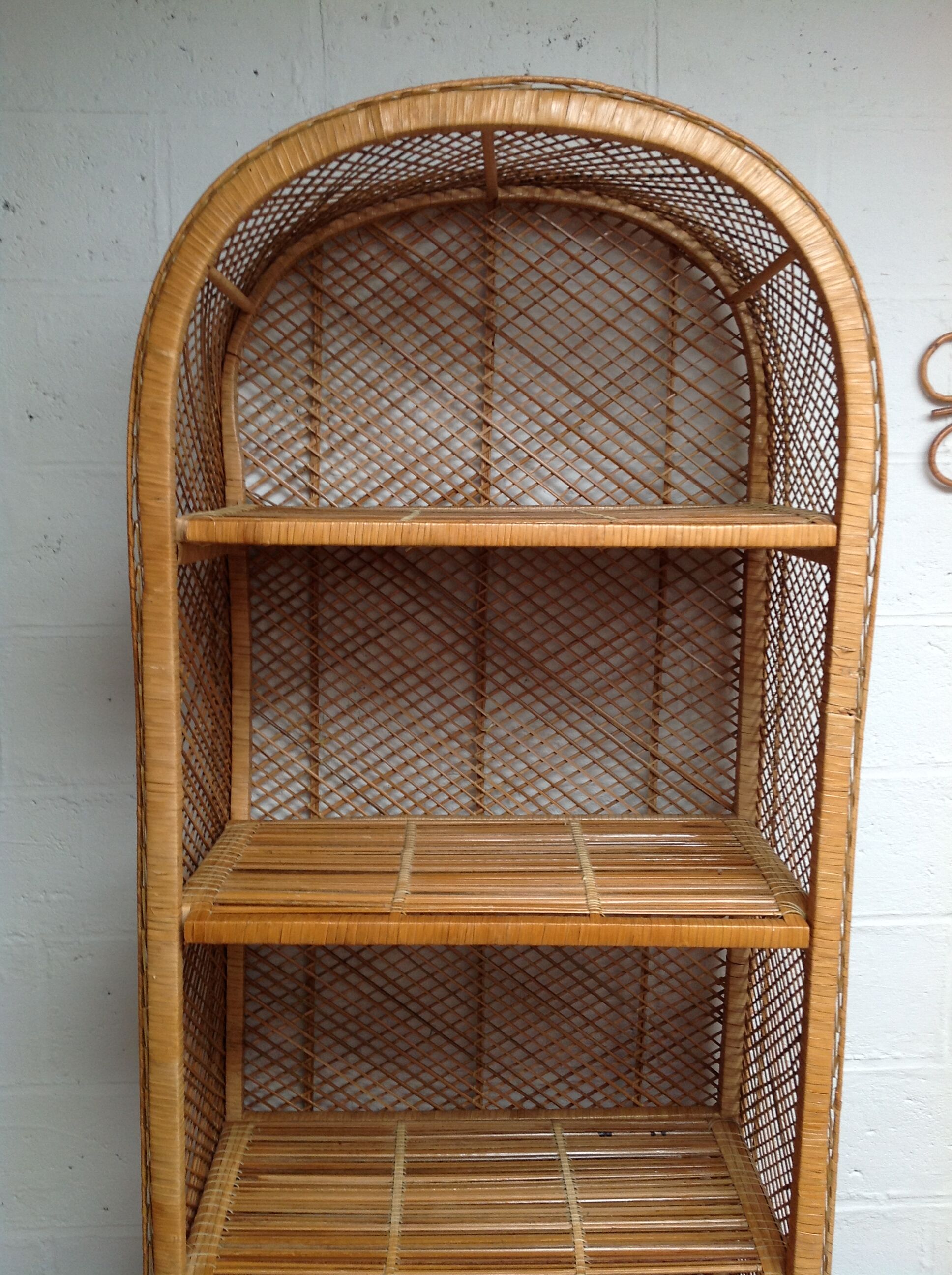Vintage rattan library, 1970