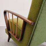 Vintage Lounger Chair in Grass Green, 1950s