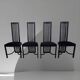 Set of four high "Slat back" chairs - Italian design 1980s