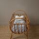 Berceau en rotin osier vintage design scandinave rétro lit de poupée jouet ancien